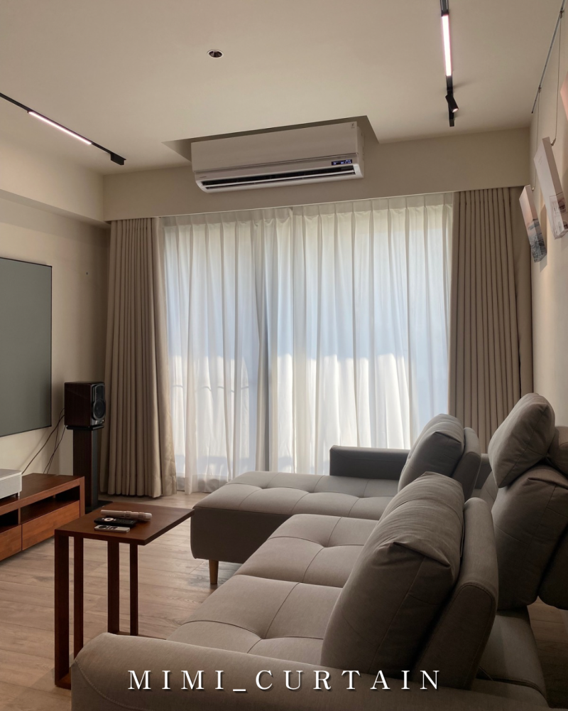 鉅虹深CASA_3B客廳雙層蛇型簾+紗簾(1)