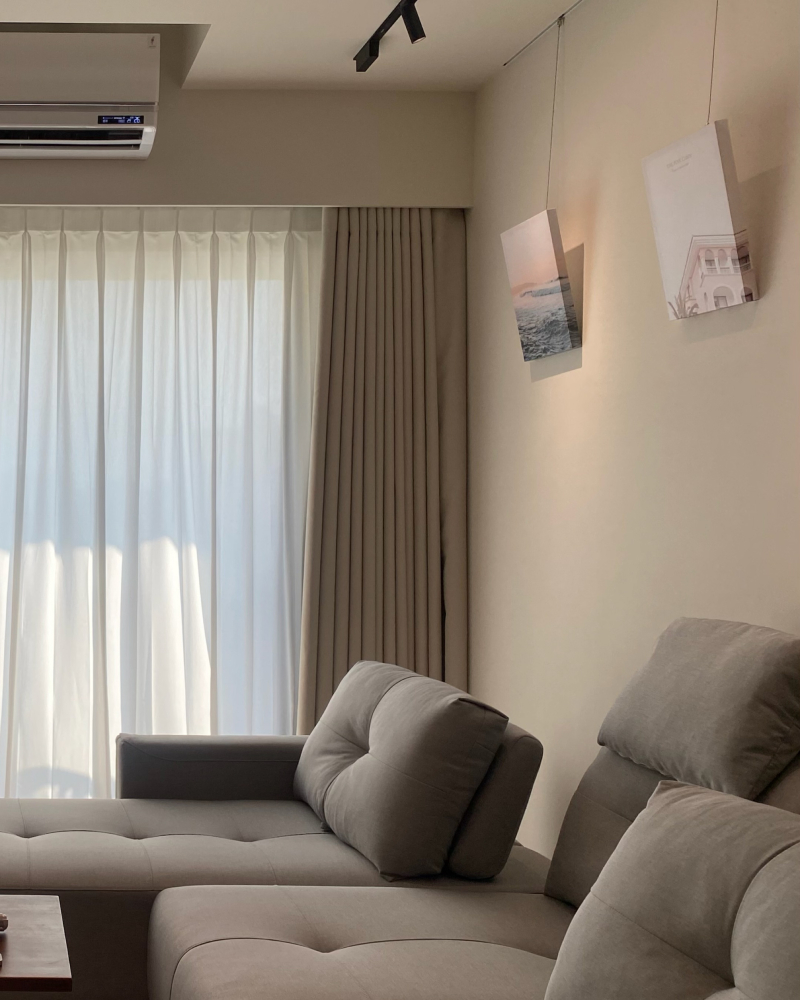 鉅虹深CASA_3B客廳雙層蛇型簾+紗簾