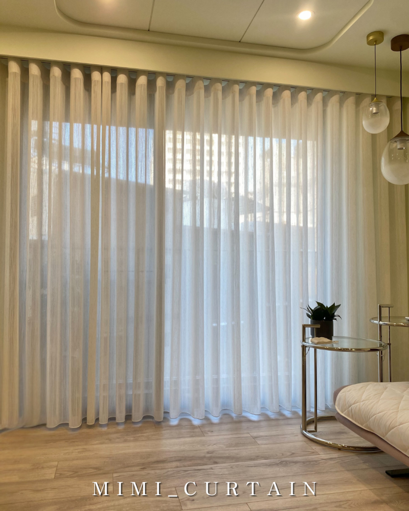 鉅虹深CASA_3D客廳蛇型紗簾掃鉛條